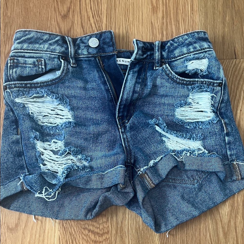 PacSun Blue Distressed Jean Shorts